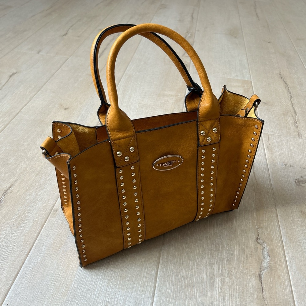 Dasein Women's Brown Studded Tote Bag